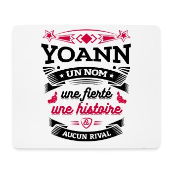 YOANN UN NOM UNE FIERTÉ AUCUN RIVAL - Tapis de souris (format paysage) - blanc - Devant