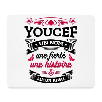 YOUCEF UN NOM UNE FIERTÉ AUCUN RIVAL - Tapis de souris (format paysage) - blanc - Devant