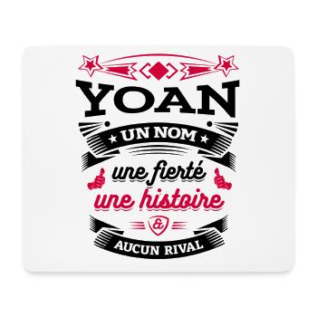 YOAN UN NOM UNE FIERTÉ AUCUN RIVAL - Tapis de souris (format paysage) - blanc - Devant