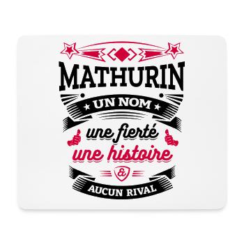 MATHURIN UN NOM UNE FIERTÉ AUCUN RIVAL - Tapis de souris (format paysage) - blanc - Devant