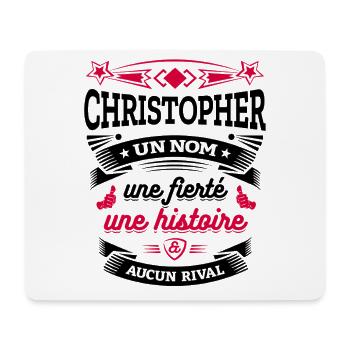 CHRISTOPHER UN NOM UNE FIERTÉ AUCUN RIVAL - Tapis de souris (format paysage) - blanc - Devant