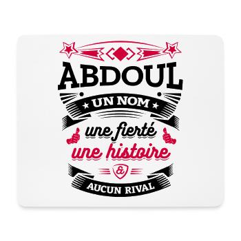 ABDOUL UN NOM UNE FIERTÉ AUCUN RIVAL - Tapis de souris (format paysage) - blanc - Devant
