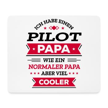 PILOT PAPA COOL, HELD, FLUG, ABENTEUER, STIL - Mousepad (Querformat) - Weiß - Vorne