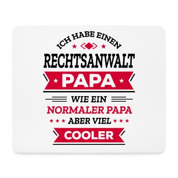 RECHTSANWALT PAPA COOL, KLUG, GERECHT, POWER - Mousepad (Querformat) - Weiß - Vorne