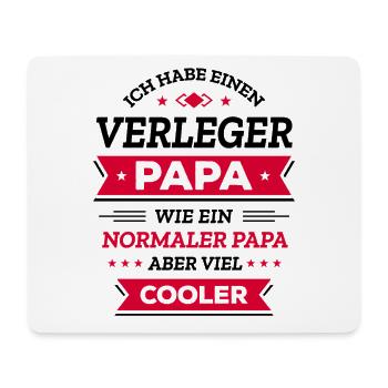 VERLEGER PAPA: COOL, VATERTAG, WEIHNACHTEN - Mousepad (Querformat) - Weiß - Vorne