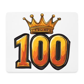 100 Zahl Krone - Mousepad (Querformat) - Weiß - Vorne