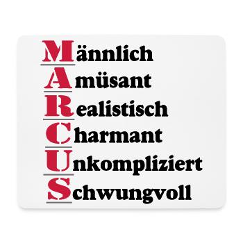 Marcus Vorname,Namensschild,Name,Fun Shirt (25) - Mousepad (Querformat) - Weiß - Vorne