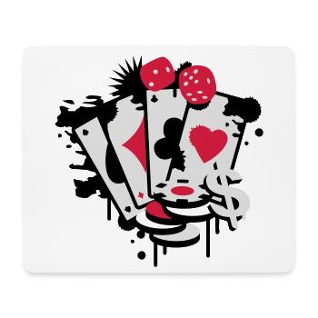 Card game hearts, spades, diamonds, clubs with - Mouse Pad (horizontal) - white - Front