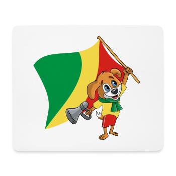 Kongo (Brazzaville) Fan Hund - Mousepad (Querformat) - Weiß - Vorne