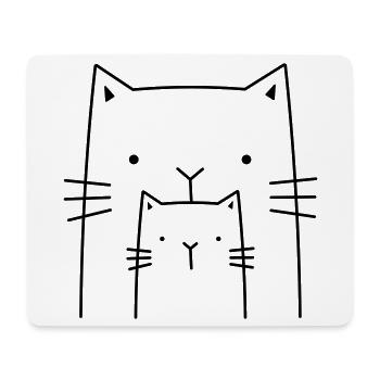 2 cats - drawing gift for cat owners - Mouse Pad (horizontal) - white - Front