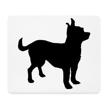 Chihuahua Hund Silhouette schwarz - Mousepad (Querformat) - Weiß - Vorne