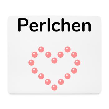 Perlchen (herzförmige Anordnung von Perlen) - Mousepad (Querformat) - Weiß - Vorne