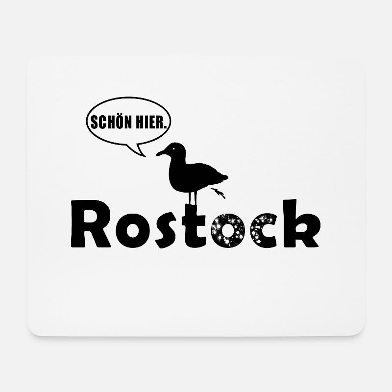 Pooping Seagull in Rostock Gift and Souvenir - Mouse Pad (horizontal) - white