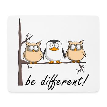 Eule und Pinguin - Mousepad (Querformat) - Weiß - Vorne