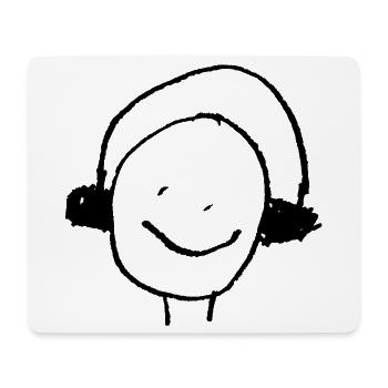 Casque ou cache-oreilles dessin enfant DJ - Tapis de souris (format paysage) - blanc - Devant