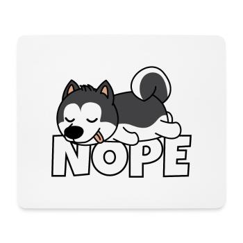 Husky chien paresseux Cadeau Drôle Doux Nope - Tapis de souris (format paysage) - blanc - Devant