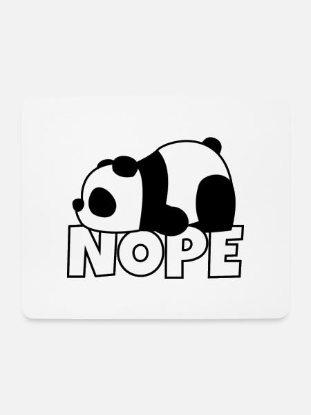 Panda Nope Faul Faulpelz Faulheit Geschenk Lustig - Mousepad (Querformat) - Weiß