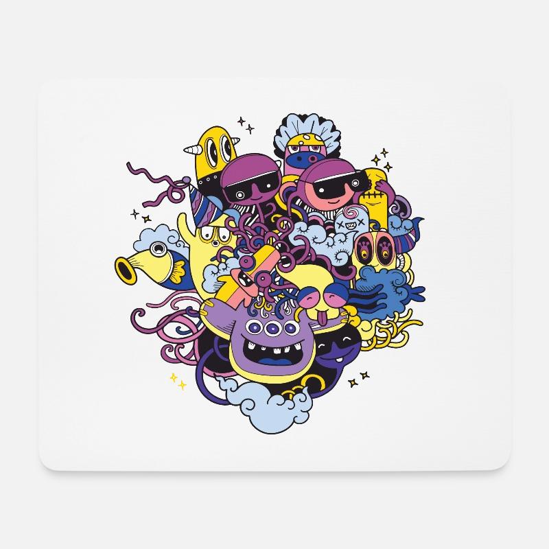 Alien Team - Mousepad (Querformat) - Weiß