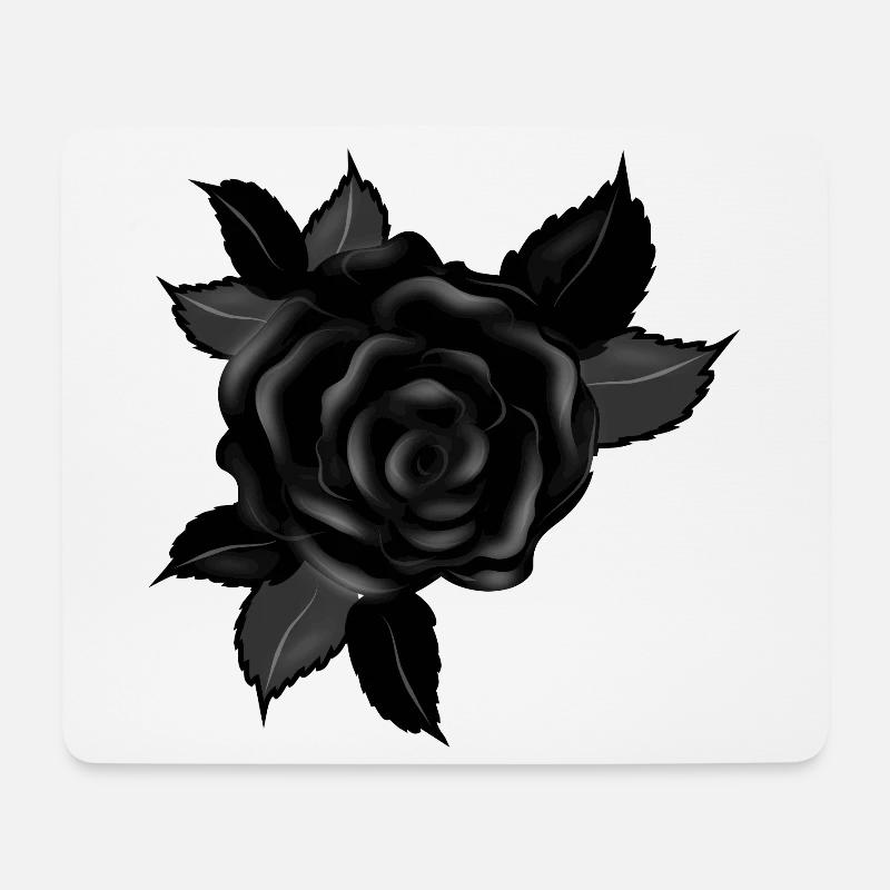 schwarze Gothic Rose - Mousepad (Querformat) - Weiß