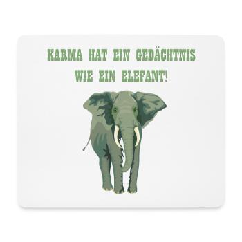 Elefant Karma Tier Lustiger Spruch Slogan Geschenk - Mousepad (Querformat) - Weiß - Vorne