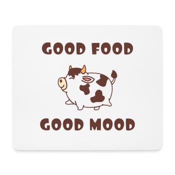 Thick Cute Cow Eating Fat Funny Gift Cows - Mouse Pad (horizontal) - white - Front
