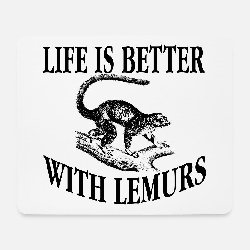 Lemur - Mousepad (Querformat) - Weiß