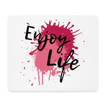 Splash Enjoy Life Red Pink Farbspritzer Geschenk - Mousepad (Querformat) - Weiß - Vorne