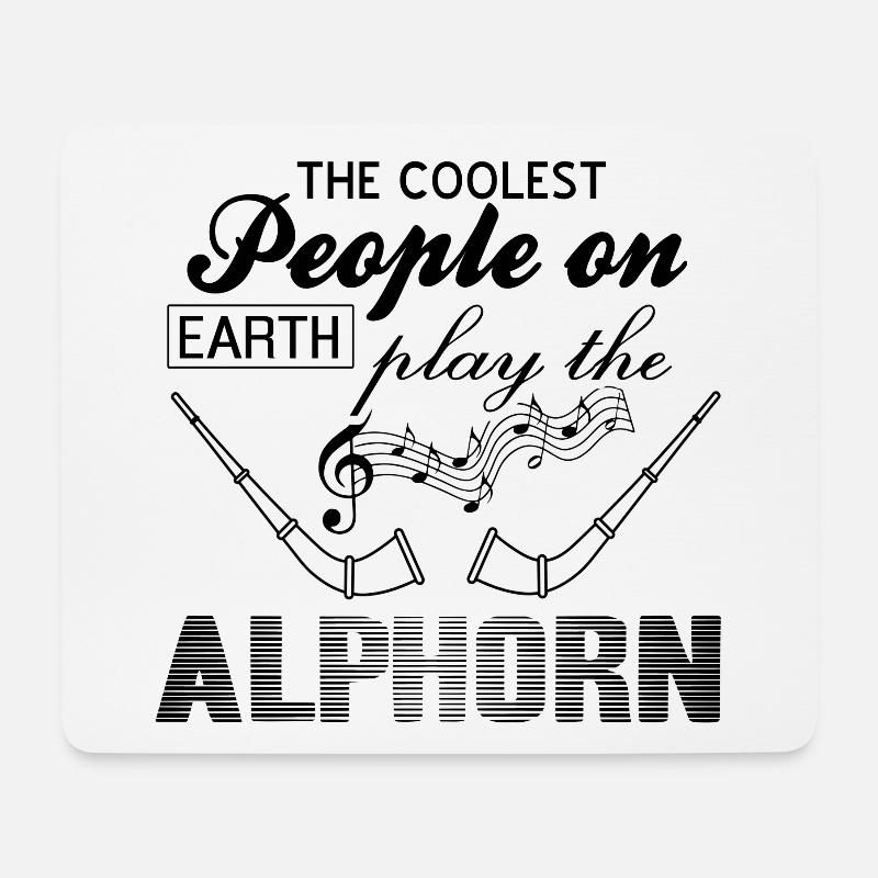 Alphorn - Mousepad (Querformat) - Weiß