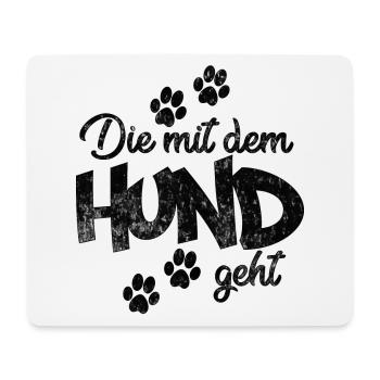 Die mit dem Hund geht - Mousepad (Querformat) - Weiß - Vorne