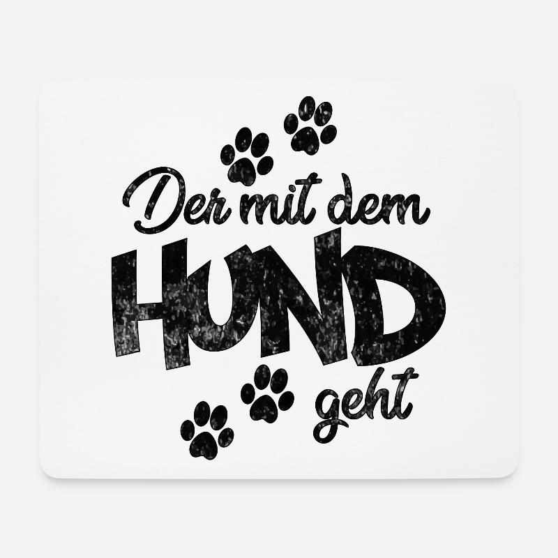 Der mit dem Hund geht - Mousepad (Querformat) - Weiß