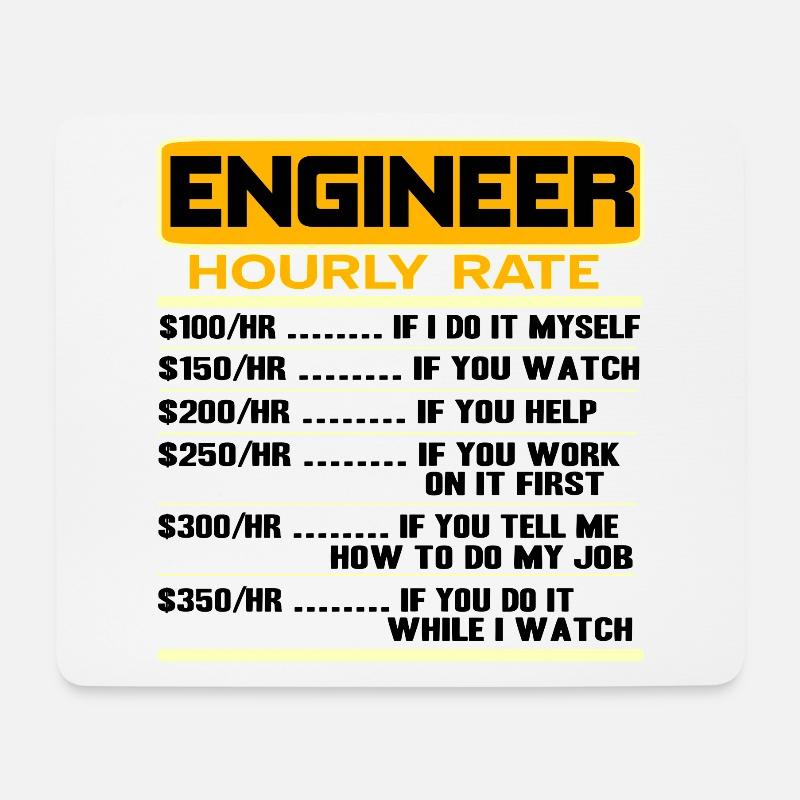 Engineer Bürgerlich Baumeister Maschinenbau Math - Mousepad (Querformat) - Weiß
