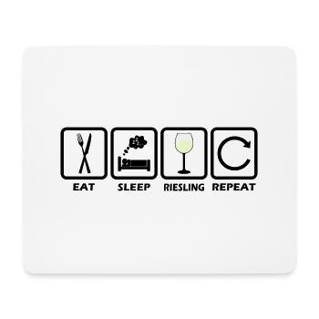 Riesling Wine T Shirt - Eat Sleep Repeat - Mouse Pad (horizontal) - white - Front