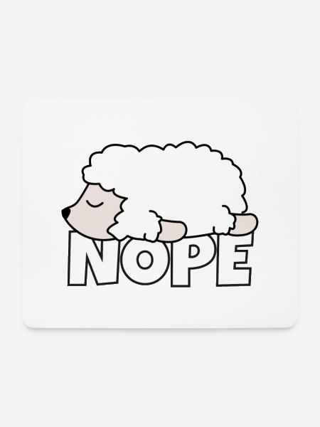 Nope Faules Schaf Geschenk - Mousepad (Querformat) - Weiß