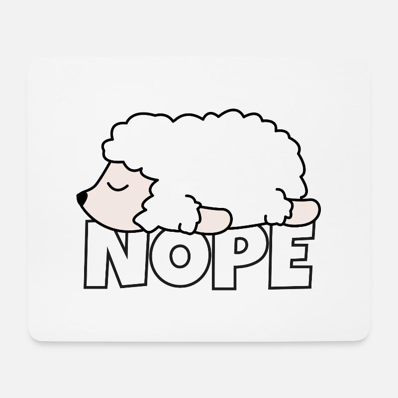Nope cadeau de mouton paresseux - Tapis de souris (format paysage) - blanc