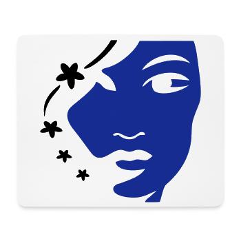 Mädchengesicht Gesicht Frauengesicht - Mousepad (Querformat) - Weiß - Vorne
