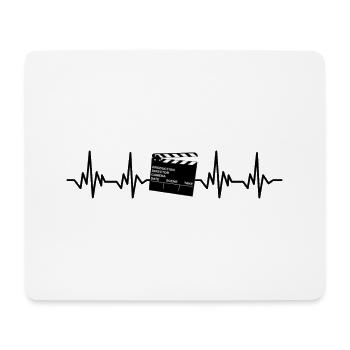 Filmmaker Heartbeat gift for cameraman - Mouse Pad (horizontal) - white - Front