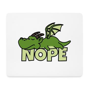 Drache Comic Schlafen Nope Faul Faulenzer Geschenk - Mousepad (Querformat) - Weiß - Vorne