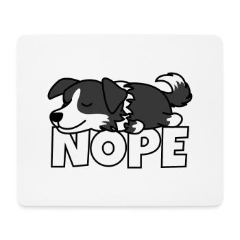 Border Collie Nope - Tapis de souris (format paysage) - blanc - Devant