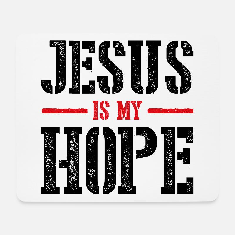 Jesus ist meine Hoffnung - Mousepad (Querformat) - Weiß