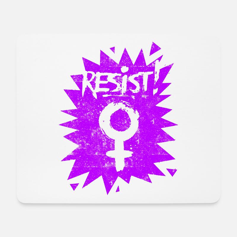 Resist Feminist Frauenrechte - Mousepad (Querformat) - Weiß