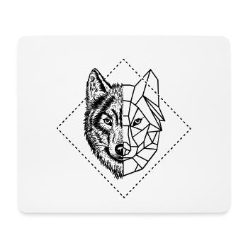 Wolf. Geometrisch. Abstrakt. - Mousepad (Querformat) - Weiß - Vorne
