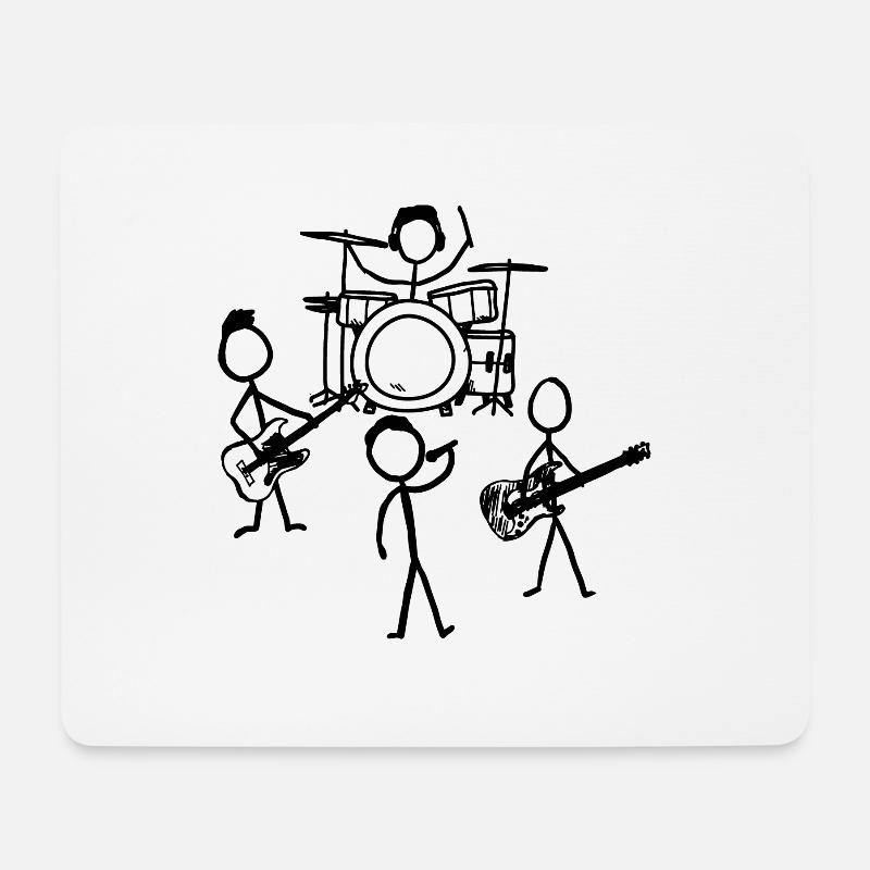 Band. Music. Outline. - Mousepad (Querformat) - Weiß