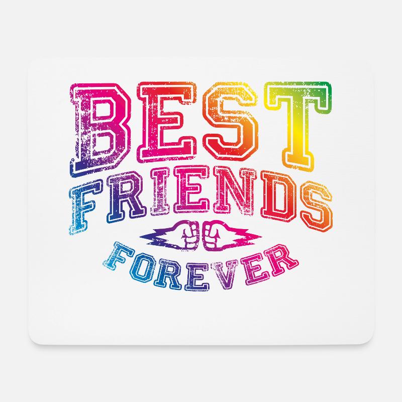 beste freunde bunt - Mousepad (Querformat) - Weiß