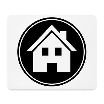 haus icon symbol kreis - Mousepad (Querformat) - Weiß - Vorne
