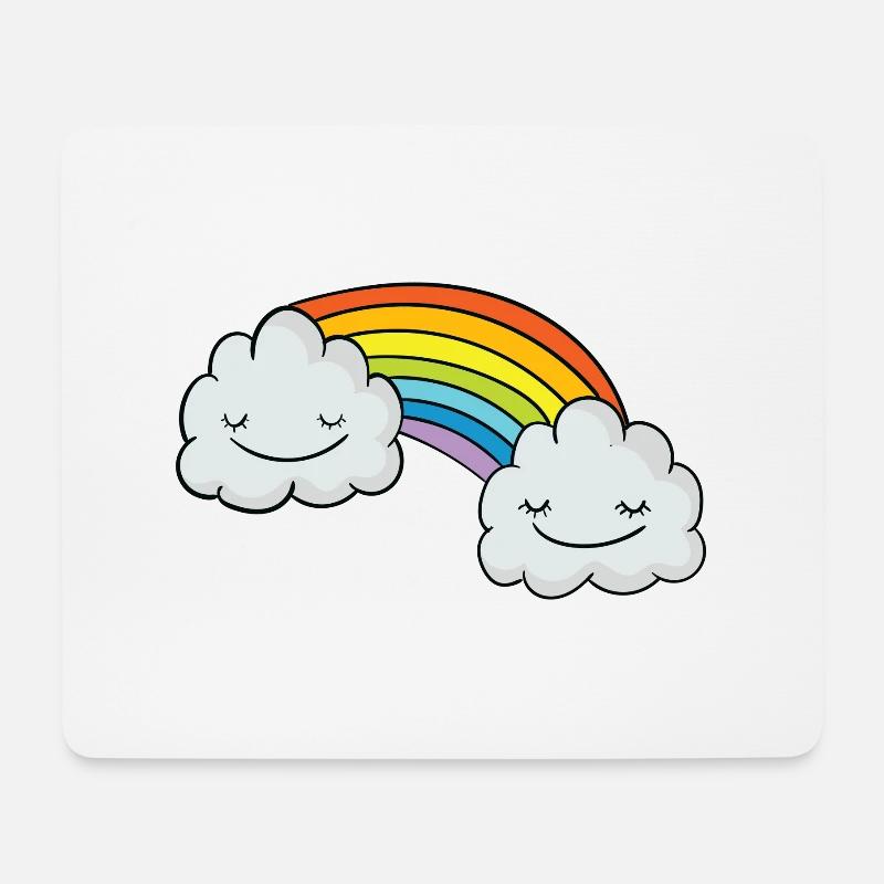 Regenbogen - Mousepad (Querformat) - Weiß