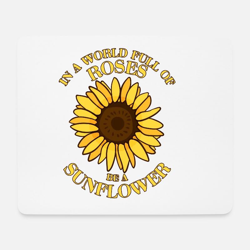 Sunflower - Mousepad (Querformat) - Weiß