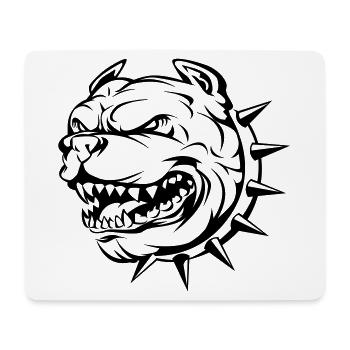 Bulldog head dog - Mouse Pad (horizontal) - white - Front