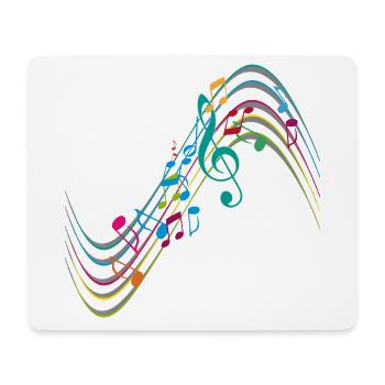Bunte Symphonie auf schwungvollen Notenlinien - Mousepad (Querformat) - Weiß - Vorne
