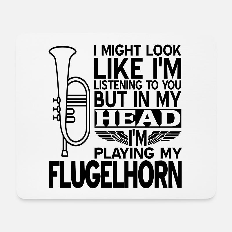 Flügelhorn - Mousepad (Querformat) - Weiß