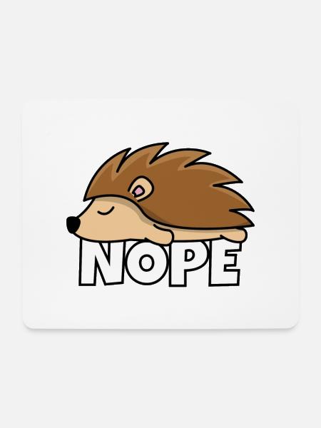 Nope Stachelschwein - Mousepad (Querformat) - Weiß